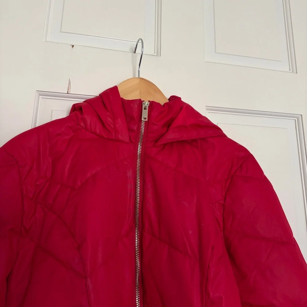 New York & Company Red Puffer Jacket - Picture 4 of 6